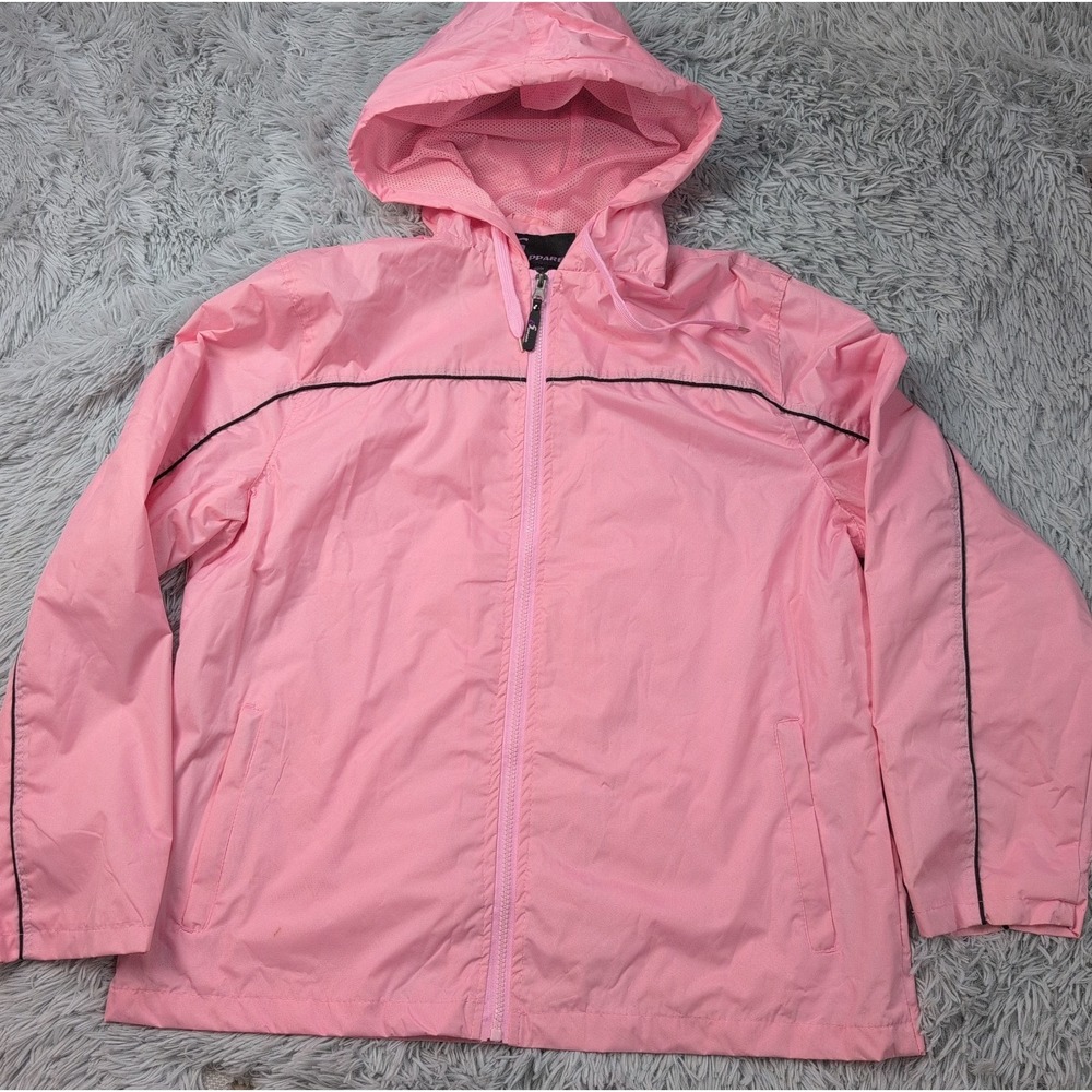 i5 Apparel Jacket Womens XXL Pink Hoodie Windbreaker Pockets Zip Up